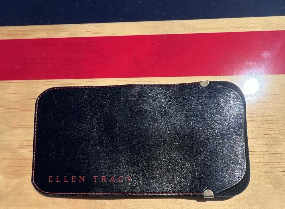 Ellen Tracy Black Leather Eyeglasses Sunglasses Soft Slip-In Travel Case